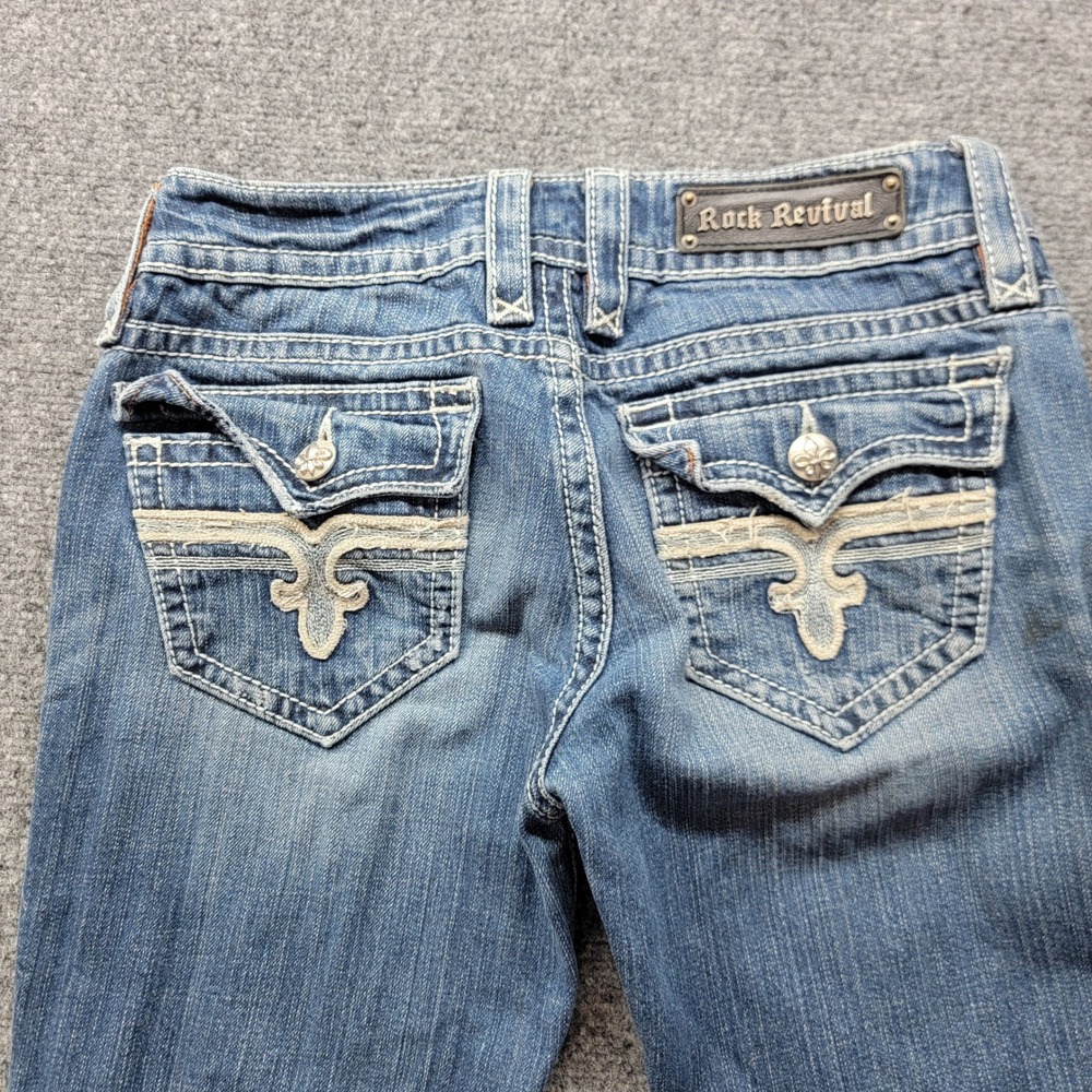 Rock Revival Tori Bootcut Jeans Medium Wash Flap Pocket RRJ8126ST Womens 28x32